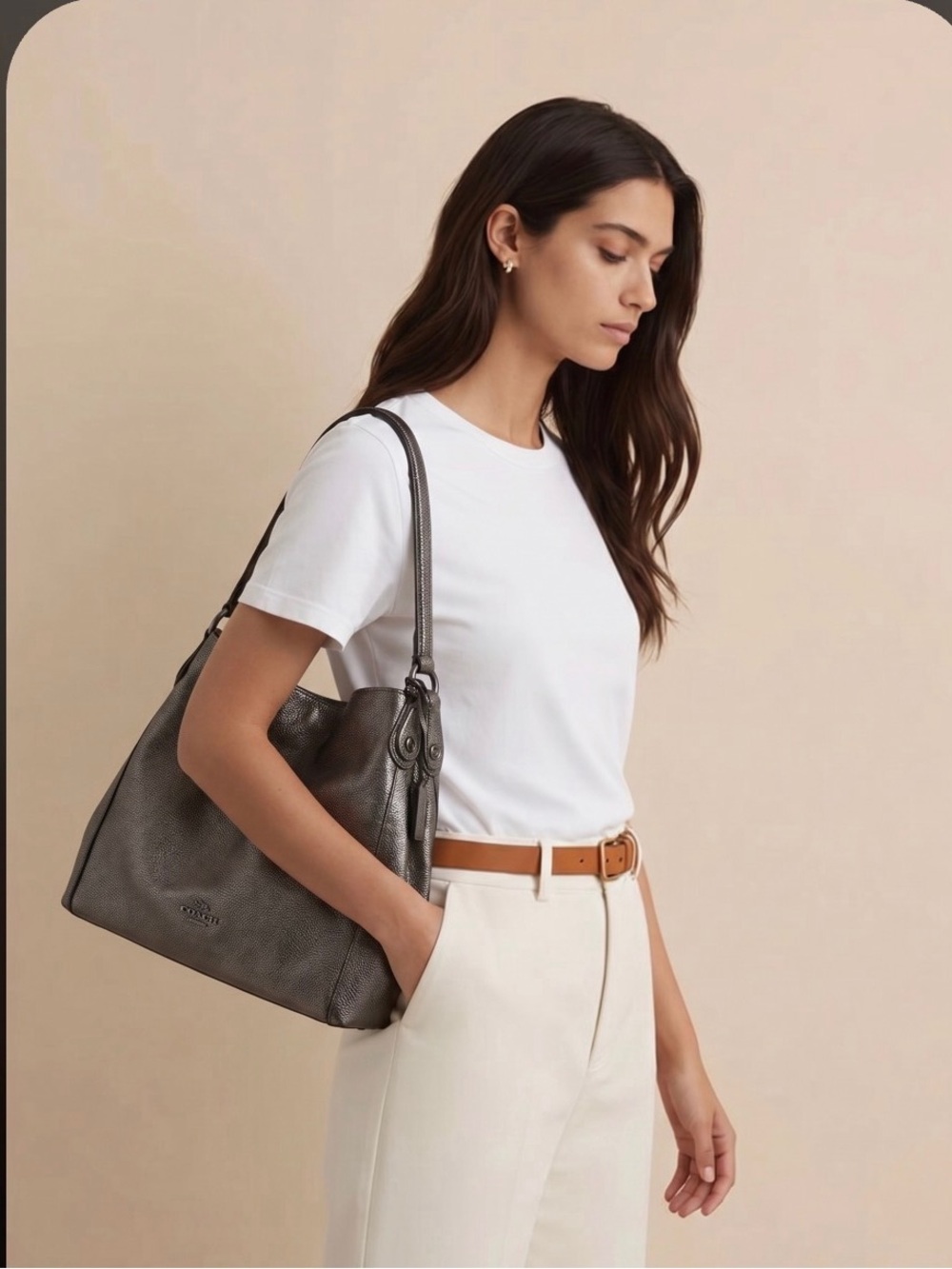 Coach gun metal purse